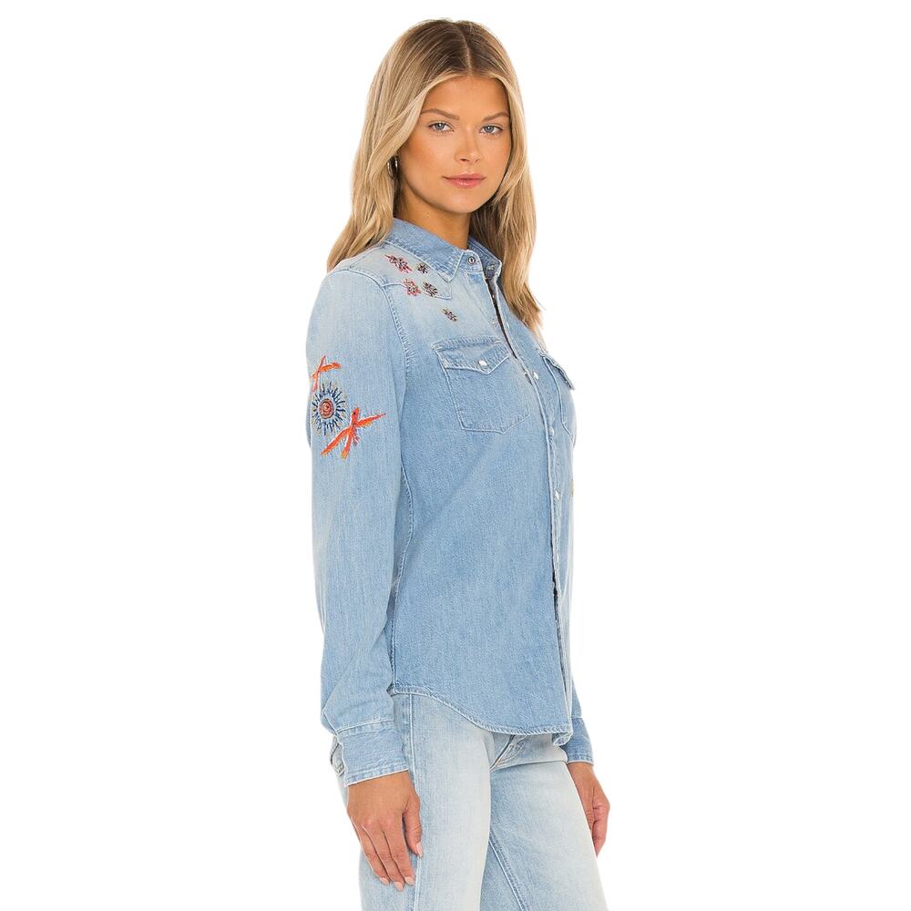 MOTHER All My Exes Denim Shirt in Let's Be Pacific XS - Picture 6 of 15